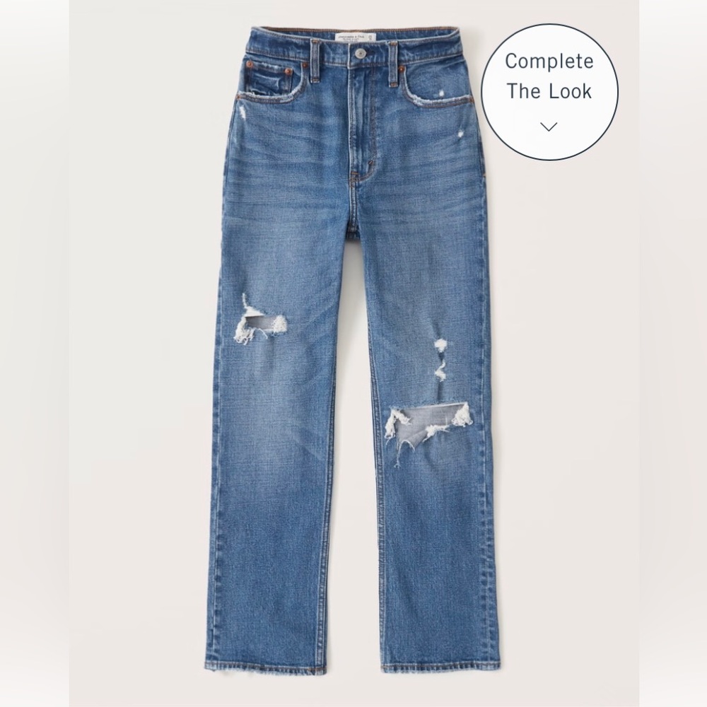 Abercrombie & Fitch Ultra high-rise distressed ankle jean